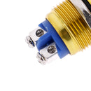 1PC 19mm waterproof yellow momentary metal push button reset switch high BX