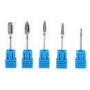 5pcs/set Tungsten Carbide Burrs Nail Drill Bit 3/32 in Rotate Bits For Manicure