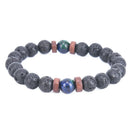 Men's Prayer Mala Beads Lava Rock Stone Chrysocolla Beaded Yoga Bracelets GiftBX
