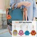4pcs DIY Full Drill Diamond Painting Keyring Cartoon Cat Bear Paw Keychain Gifts