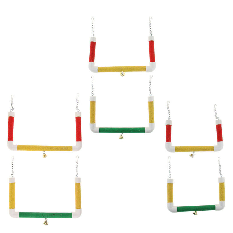 Pet Bird Parrot Cage Hanging Birds Stand Wood Swing Perch S