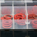 150Pcs 14 Sizes Red Steel Paper Fiber Flat Washers Insulation Kit Assorted Set
