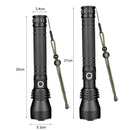 Metal Telescopic LED Flashlight Zoom Torch Light For Camping USB Power Display