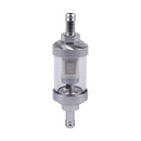 Universal Chrome Glass Fuel Petrol crude oil engine Inline Filter 5/16 "8mm