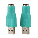 2 Pcs USB 2.0 Male to PS/2 Female Mouse Keyboard Adapter Connector