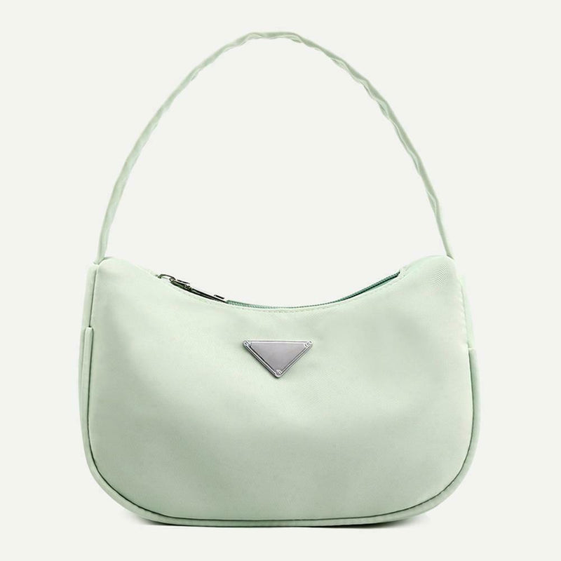 Fashion Women Handbag Nylon Simple Shoulder Shopping Bag Zip Totes (Green) A