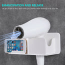 Hair Dryer Holder Wall Mounted Comb Shaver Storage Rack Cosmetic Organizer