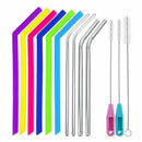 Reusable Silicone Straws BPA Free, Extra Long Flexible Drinking Straws with