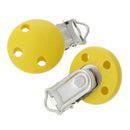 5Pcs Wooden Dummy Clip Metal Pacifier Mixed Colour Clips Wood Baby Round