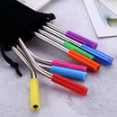 8pcs/set Silicone Tips Cover Food Grade Cover for 6mm Stainless Steel Straws B3C