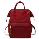 Corduroy Solid Color Backpack Sen Simple Simple Wild College Student Bag Le A4X9