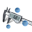 Digital Caliper Waterproof IP54 LCD Large Screen Carbon Fiber Vernier 0-150mm 6"