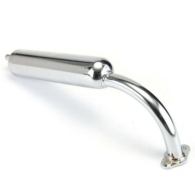 Chrome Muffler Exhaust Pipe 2-Stroke Motorized Bicycle Bike 49cc 60cc 66cc 80 BX