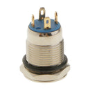 2pcs Mini Metal Blue LED Momentary 12mm Push Button Switch 12V SPST Waterproof