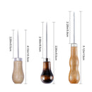 3pcs Wooden Handle Awl Leather Craft
