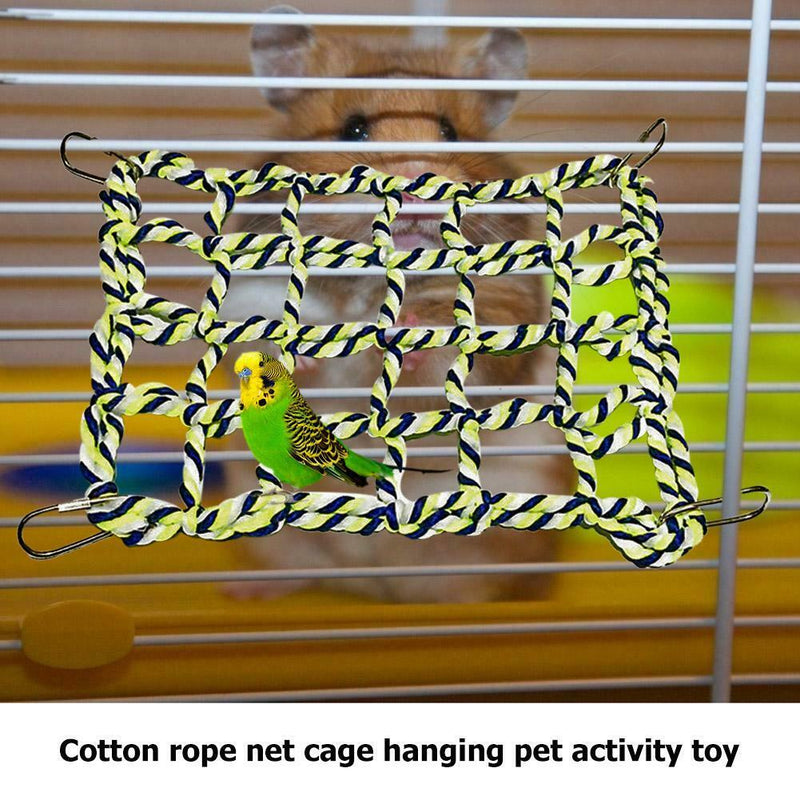Parrot Climbing Net Bird Swing Rope Ladder Hanging Chewing Toys for Hamster A