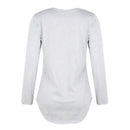 Women Autumn Fashion V Neck Lace Up Long Sleeve Sweatshirt T Shirt Ladies C