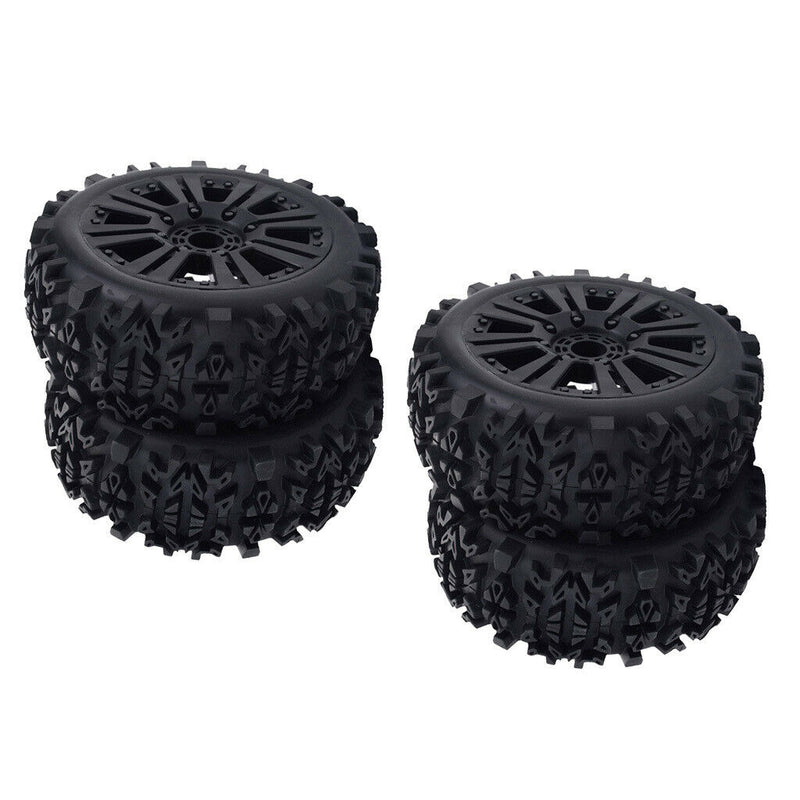 4pcs RC Tires and Wheel Rims Set Foam Inserts 12mm Hub for 1/8 Scale on Road