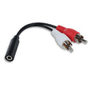 2in1 Audio cable 3.5mm to 2rca double lotus head audio adapter cable av cable BX