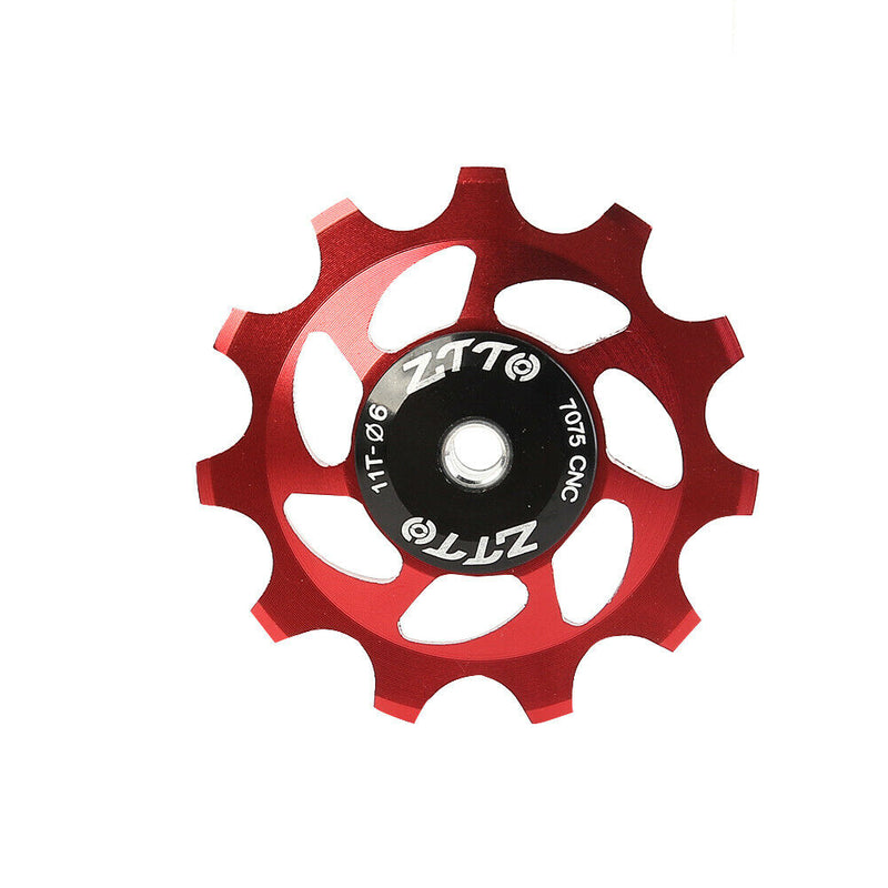 1 Set 11T Rear Derailleur Jockey Wheel Ceramic Bearing Guide Roller (Red) A
