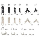 85pcs Replacement Zipper Repair Kit Easy Pull Metal Zipper Heads Install Pliers