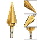 1Pcs Durable 4-22MM HSS Hex Titanium Coated Step Cone Drill Bit Power Tool Ew