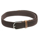 Unisex Men Women Stretch Braided Elastic Leather Buckle Belt Waistband coff
