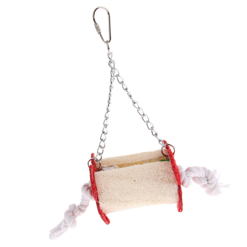 Parrots Parakeet Finches Natural Loofah Chew Toys with Hook