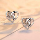 Female Imitation 925 Stunning sweet Heart Stud Earrings UK Womens Jewellery Y1Y9