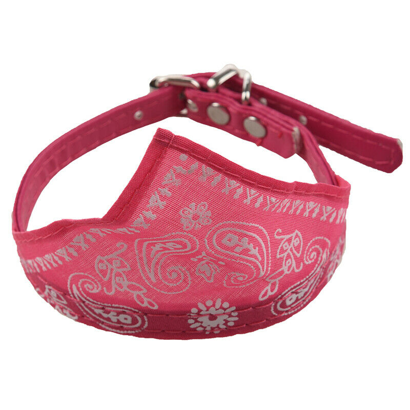 Pink leather collar Bandana adjustable scarf for dog cat pet S J8Y3