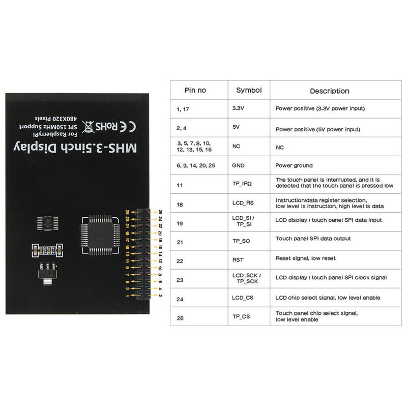 3.5 inch TFT Touch Screen with Case Fan Radiator Kit for Raspberry Pi 4B
