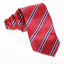 New Red blue stripes Silk Tie Jacquard Woven Classic Necktie Men's Tie