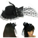 Women Feather Bow Crystal Hair Clip Mini Top Hat Fancy Dress Party Cospl YTS