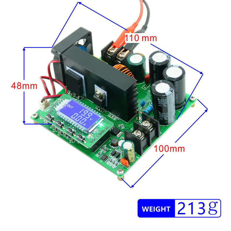 900W 15A DC-DC Boost Power Converter 8-60V to 10-120V CC CV Step Up Module