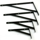 2-Piece Metal  L Shaped Wall Shelf Bracket Rack Support 400x250x3mm Black