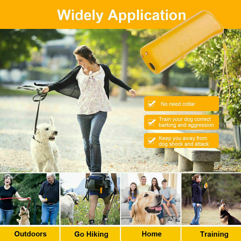 Ultrasonic Dog Repeller Anti Barking Stop Bark Pet Cat LED Training Control Tool