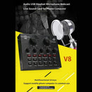 V8 Sound Card Audio Set Interface External Usb Live Microphone Sound Card B
