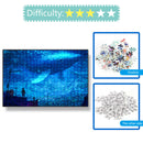 1000pcs DIY Paper Jigsaw Whale Rider Puzzle Kids Adults Educational Toys