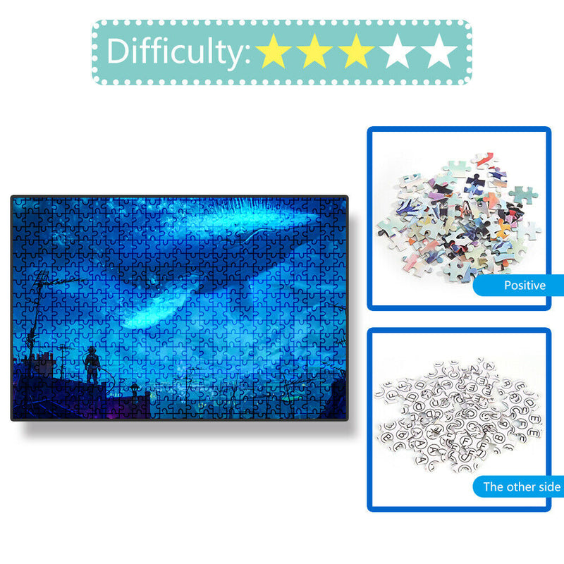 1000pcs DIY Paper Jigsaw Whale Rider Puzzle Kids Adults Educational Toys