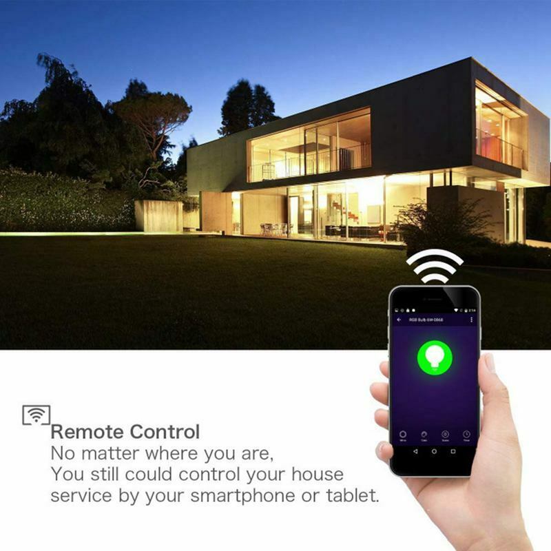 Smart LED WiFi Light Bulb, 11W 600LM E27 Dimmable RGB Colour Changing Screw D2W1