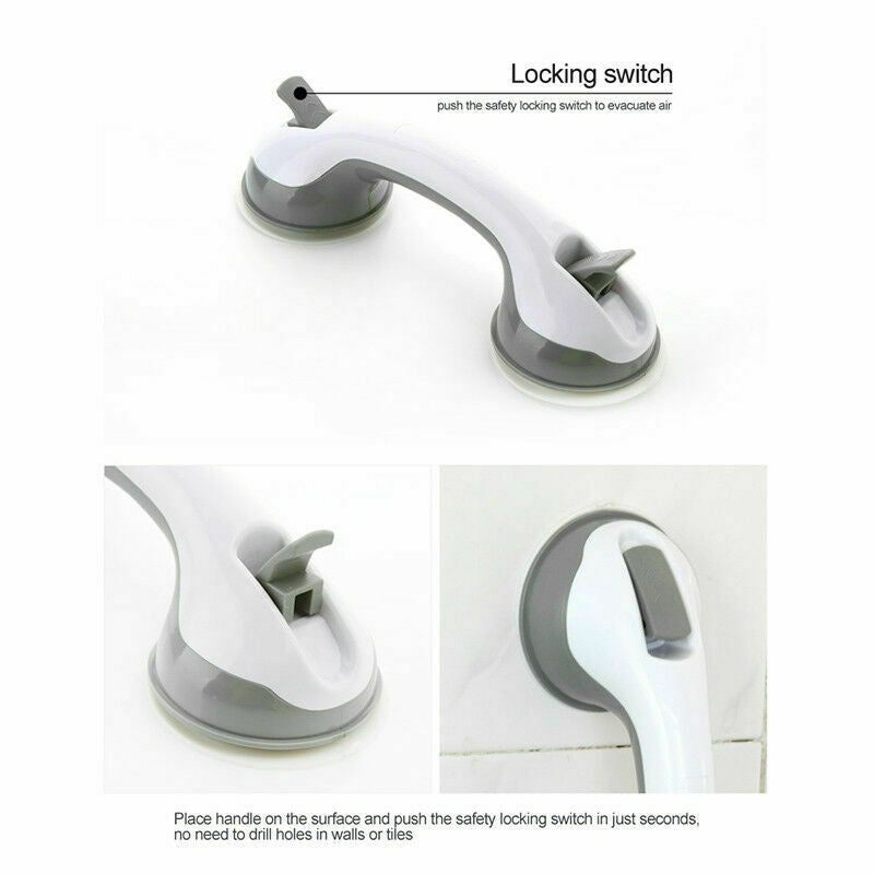 Bathroom Shower Tub Room Super Grip Suction Cup Safety Bar Grab Handrail. Y5K8