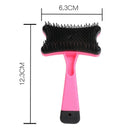 Pet Brush Hair Fur Shedding Trimmer Grooming Rake Comb Brush Tools-Pink