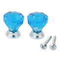 Diamond Design Drawer Knobs Kitchen Dresser Cupboard Furniture Door Blue