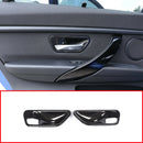 2Pcs Carbon Fiber ABS Interior Door Handle Bowl Cover Trim for BMW 3 4 Seri P7U1