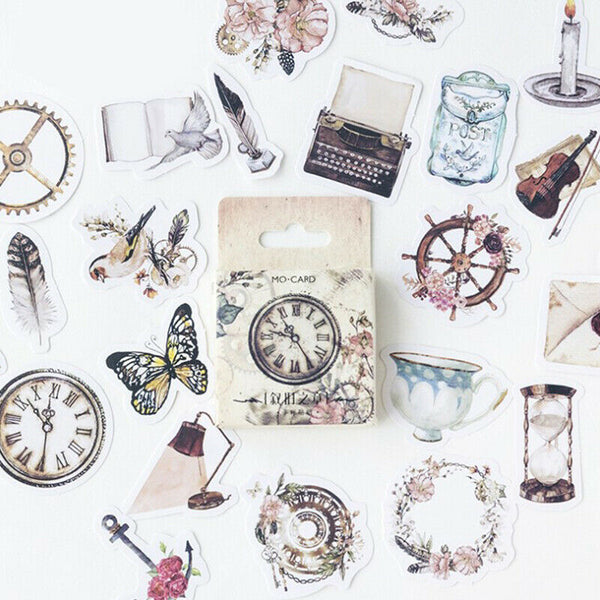 46pcs/box Stamp Boxed Stickers DIY Scrapbooking Paper DecorationSEAU