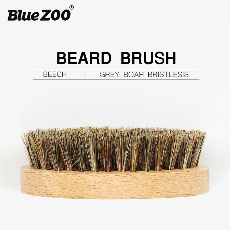 Bluezoo Men'S Beard Brush Boar Bristle Shaving Brush Male Facial Beard Clea P7E6