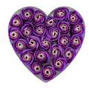 24 Pcs Purple Scented Bath Soap Rose Petal in Heart Box
