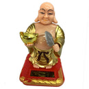 Solar Powered Swing Buddha Statue Car Home Office Desktop Ornament