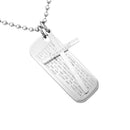 Classic Stainless Steel Bible Cross Rectangle Immanuel Pendant Necklace Gift