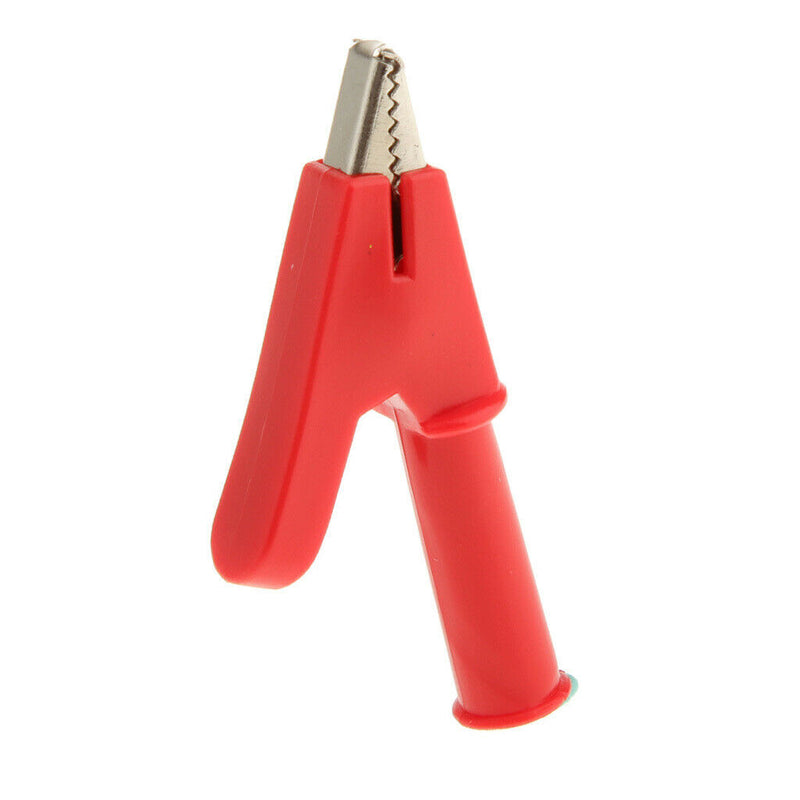 10mm Insulated Electric Alligator Clip Connector Banana Plug Red